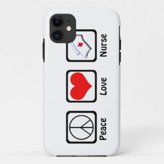 Peace, Love, Nurse-Symbols iPhone 11 Case