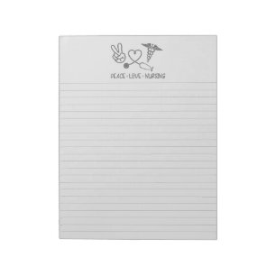 Peace Love Nursing Lined Notepad