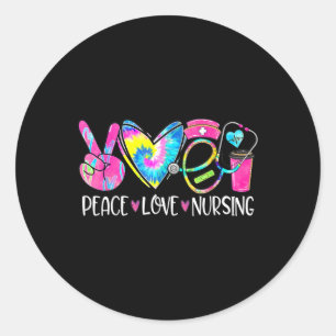 Peace Love Nursing Stethoscope Nurse Life Nurse We Classic Round Sticker