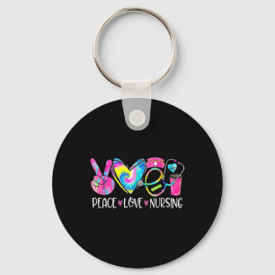 Peace Love Nursing Stethoscope Nurse Life Nurse We Key Ring