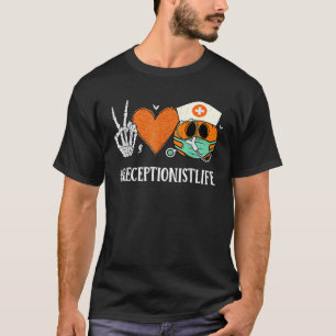 Peace Love Nursing Stethoscope Nurse Receptionist T-Shirt