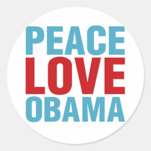 Peace Love Obama Classic Round Sticker