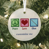 Peace Love Oboe Player Personalised Christmas