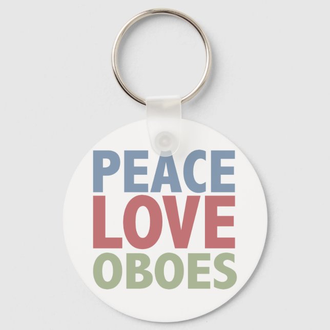 Peace Love Oboes Key Ring (Front)