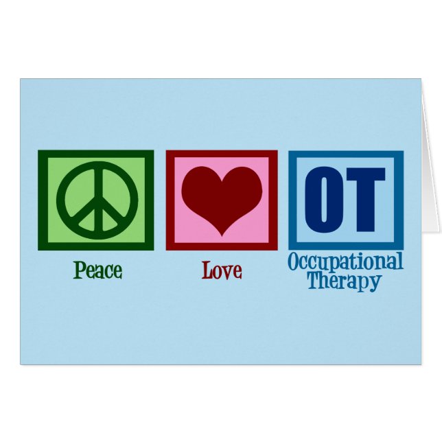 Peace Love Occupational Therapy Blue OT Card (Front Horizontal)
