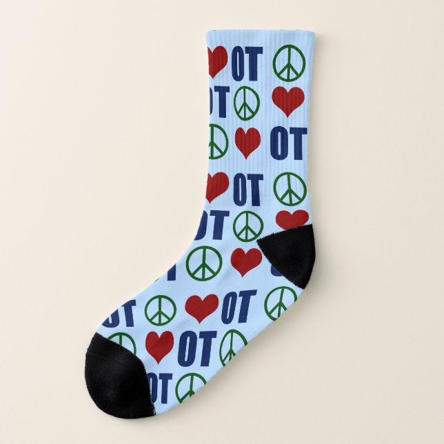Peace Love Occupational Therapy OT Pattern Socks (Right Inside)