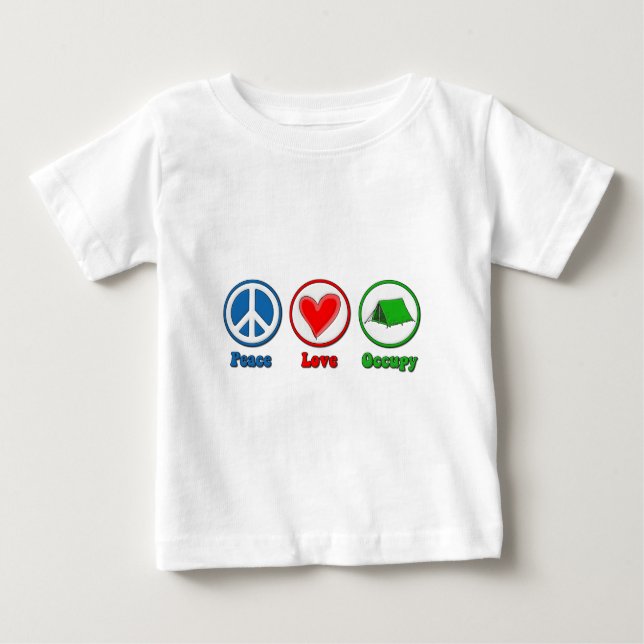 Peace Love Occupy Baby T-Shirt (Front)
