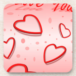 Peace Love Office Party Thanks Pattern Colourful Coaster
