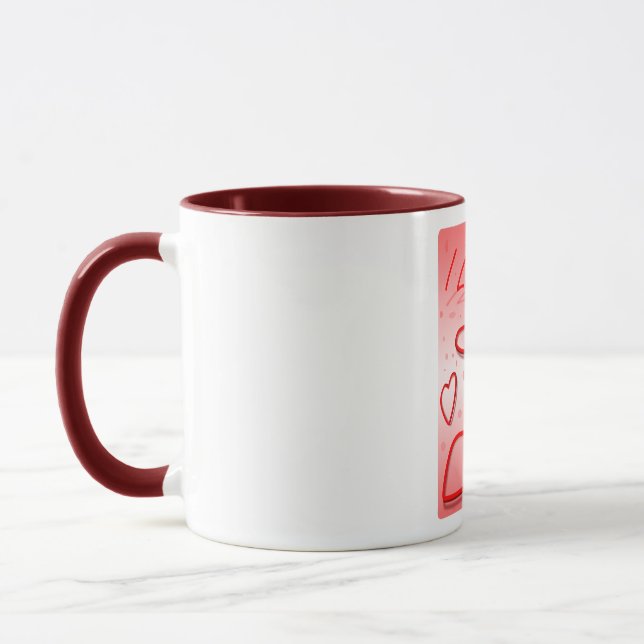 Peace Love Office Party Thanks Pattern Colourful Mug (Left)