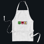 Peace Love Oktoberfest Standard Apron<br><div class="desc">Oktoberfest is one of the best things about October. Drinking good German beer,  dancing to great music and eating delicious food is great.</div>