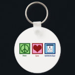 Peace Love Ophthalmology Key Ring<br><div class="desc">Peace Love Ophthalmology. A cool ophthalmologist gift for an eye doctor of osteopathic medicine for vision.</div>