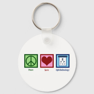 Peace Love Ophthalmology Key Ring