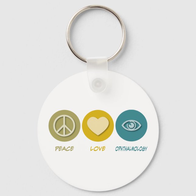 Peace Love Ophthalmology Key Ring (Front)