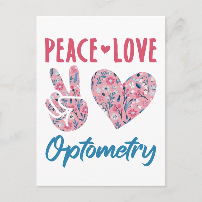 Peace Love Optometry Optometrist Postcard (Front)