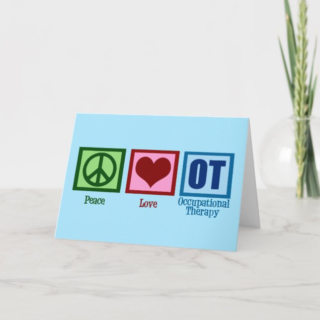 Peace Love OT Occupational Therapy Holiday Card (Front)
