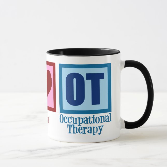 Peace Love OT Occupational Therapy Mug (Right)