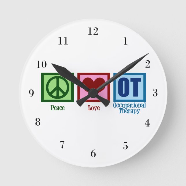 Peace Love OT Round Clock (Front)
