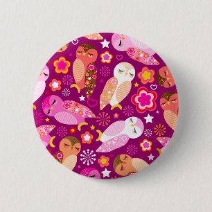 Peace & Love Owls 6 Cm Round Badge