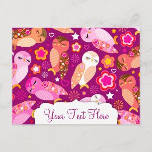Peace & Love Owls Postcard
