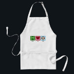 Peace Love Owls Standard Apron<br><div class="desc">Cute gift for night owls or bird lovers featuring a peace sign,  a heart and a cartoon owl.</div>