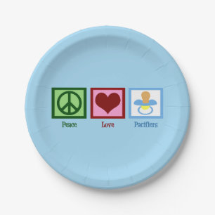 Peace Love Pacifiers Paper Plate