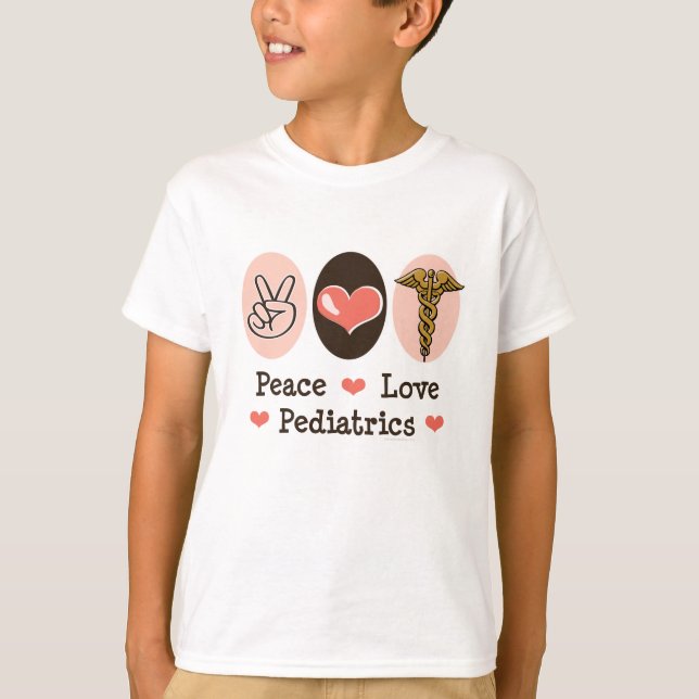 Peace Love Paediatrics Kids T-shirt (Front)