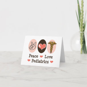 Peace Love Paediatrics Paediatrician Blank Note Ca Card