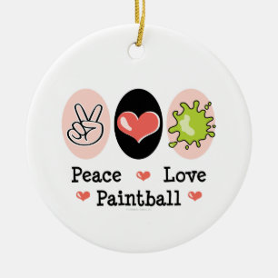 Peace Love Paintball Ornament