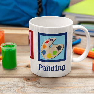 Peace Love Painting Cute Artist Paint Palette Coffee Mug