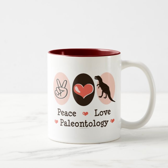 Peace Love Paleontology Mug (Right)