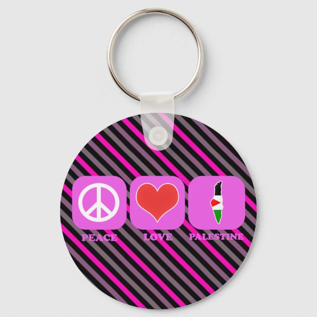 Peace Love Palestine Key Ring (Front)
