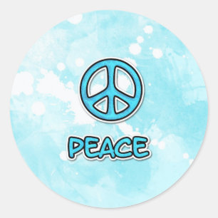 peace love panda classic round sticker