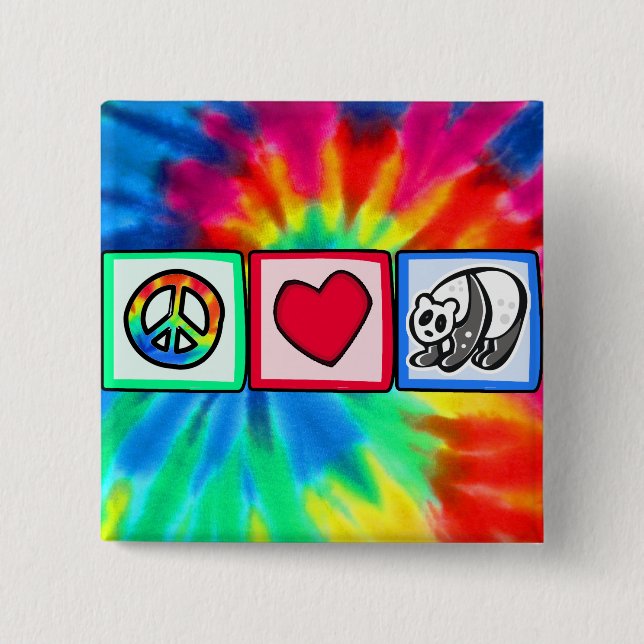 Peace, Love, Pandas 15 Cm Square Badge (Front)
