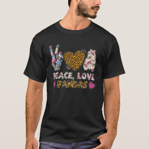 Peace Love Pandas Leopard Lover Animal Women Girls T-Shirt