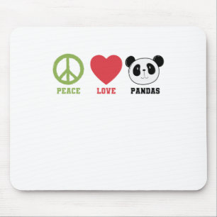 Peace Love Pandas Mouse Pad