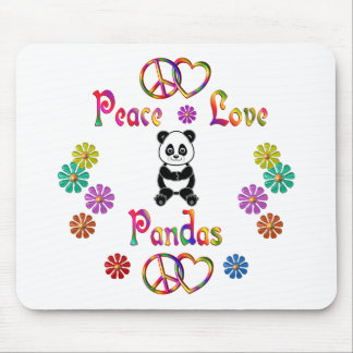 PEACE LOVE PANDAS MOUSE PAD