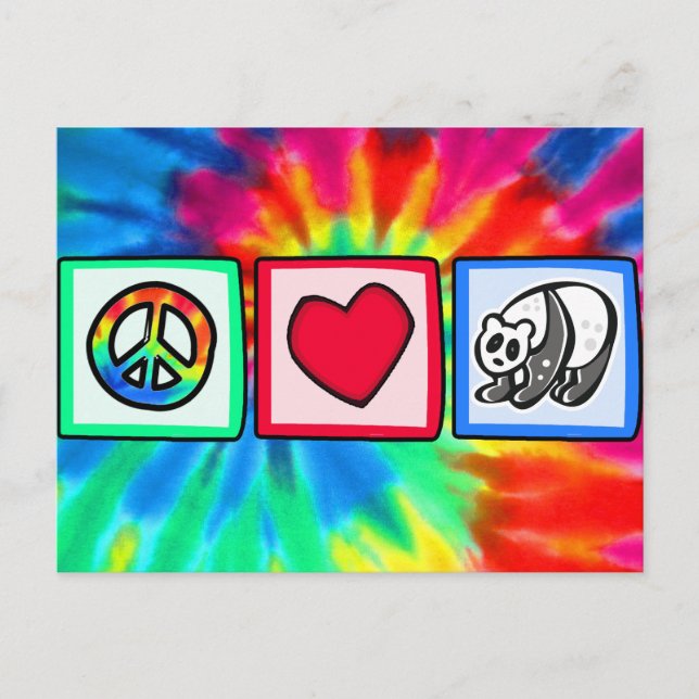 Peace, Love, Pandas Postcard (Front)
