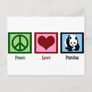 Peace Love Pandas Postcard
