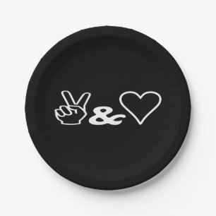 Peace & Love Paper Plate