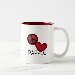 Peace Love Pappou Two-Tone Coffee Mug