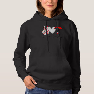 Peace Love Paragliding Peace Hand Sign Paragliding Hoodie