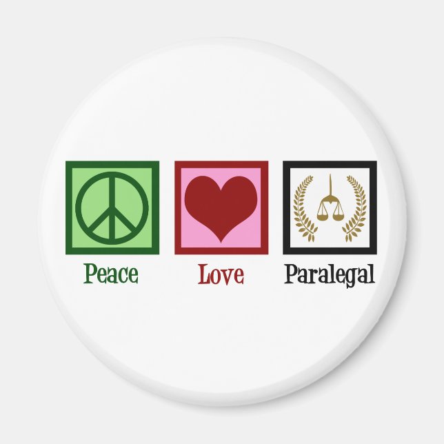 Peace Love Paralegal Magnet (Front)