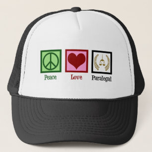 Peace Love Paralegal Trucker Hat