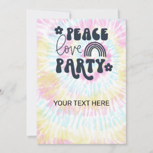Peace Love Party Birthday Invitation
