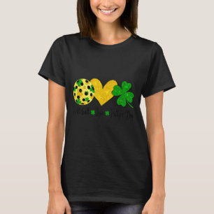 Peace love patty's day pickleball shamrocks st T-Shirt