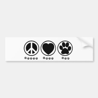 Peace Love Paw Bumper Sticker
