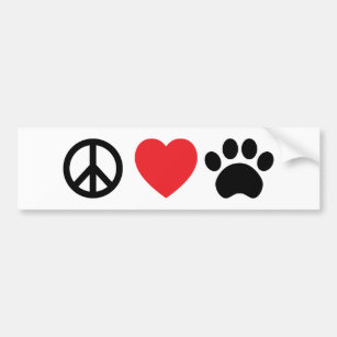 Peace Love Paw Bumper Sticker