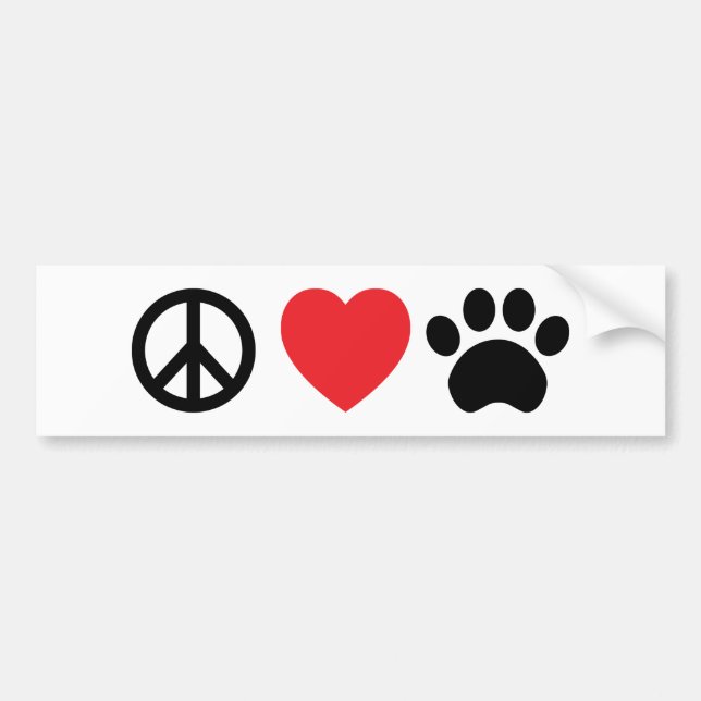 Peace Love Paw Bumper Sticker (Front)