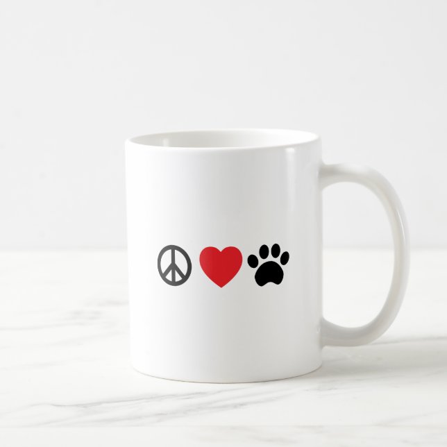 Peace Love Paw Coffee Mug (Right)