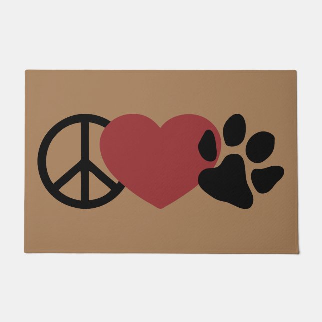 Peace-Love-Paw Doormat (Front)